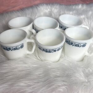 Vintage Pyrex Old Town Milk Mugs Set